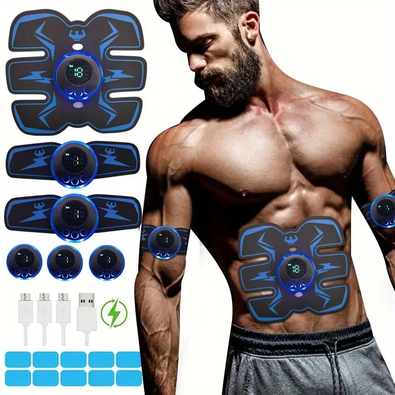 Rechargeable Remote Control Abdominal Muscle Toner, Muscle Trainer, Body Muscle Stimulator EMS Massager- Tone Your Abs, Hips, And Buttocks At Home-3