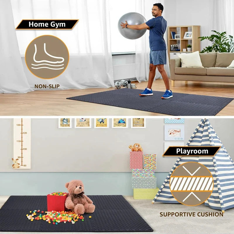 Durable Exercise Mat for Home Gym & Yoga (12 pack)-3