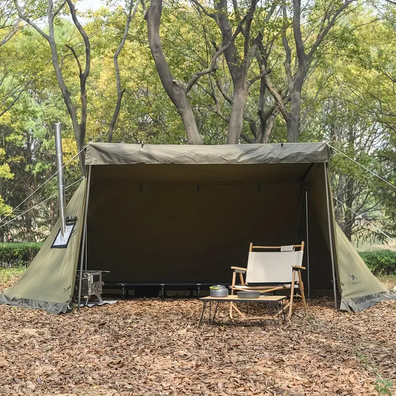 All-Season Hexagonal Camping Tent for 1-2 Persons - Army Green-1