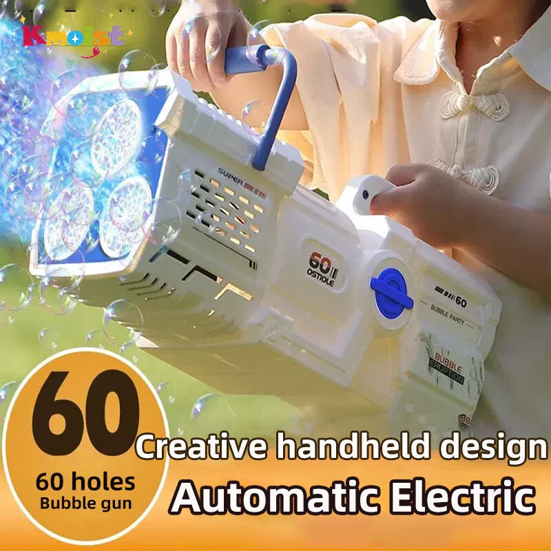 60-Hole LED Light Bubble Gun Toy for Kids-1