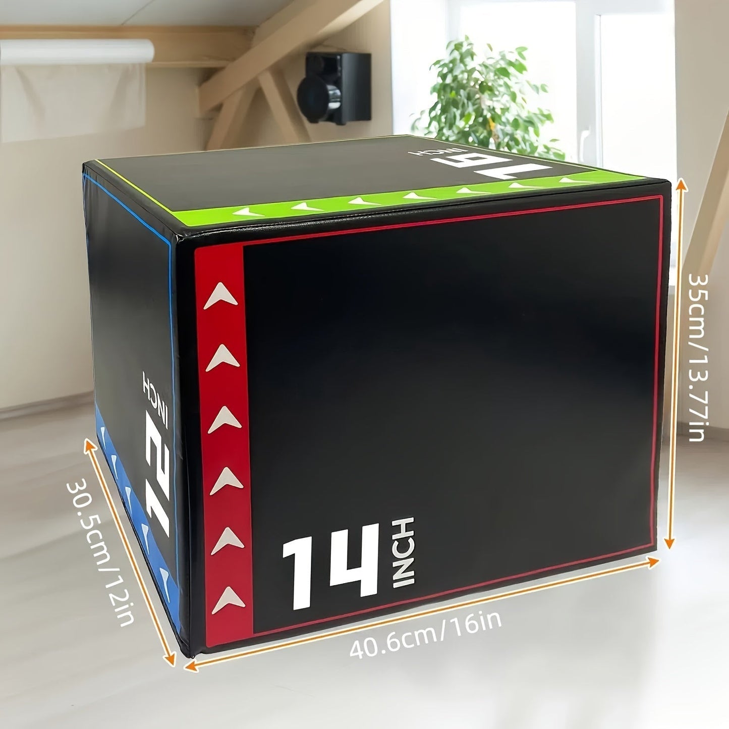 Versatile 3-in-1 Jump Box & Fitness Step(Black)-1