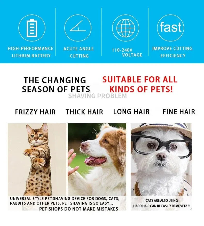 Professional Dog Hair Clipper USB Rechargeable-4