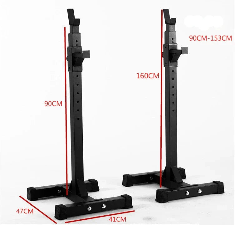 Black Split Squat Rack – Adjustable Household Fitness-1