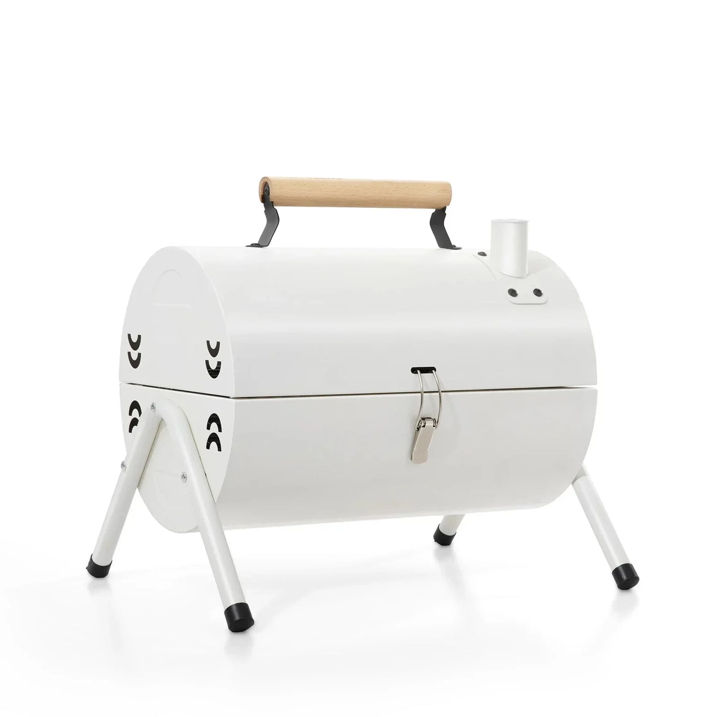 Dual-Side Portable Charcoal BBQ Grill Camping Stove White-0