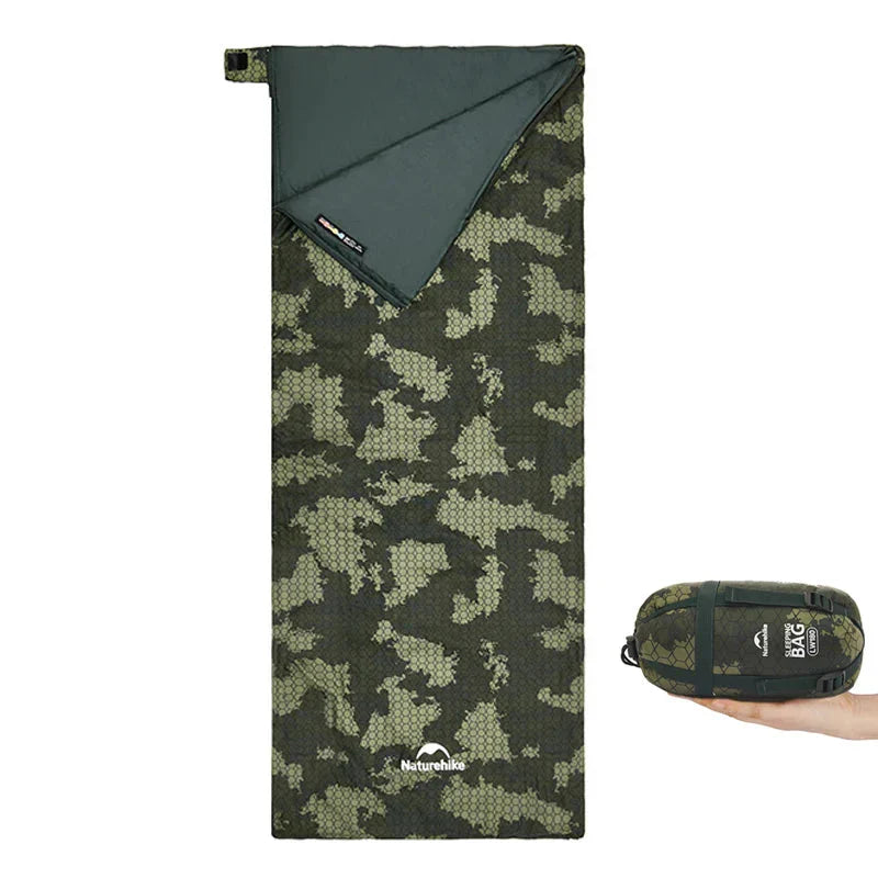 Camouflage Ultralight Waterproof Sleeping Bag Splicable 3-Season Green-1