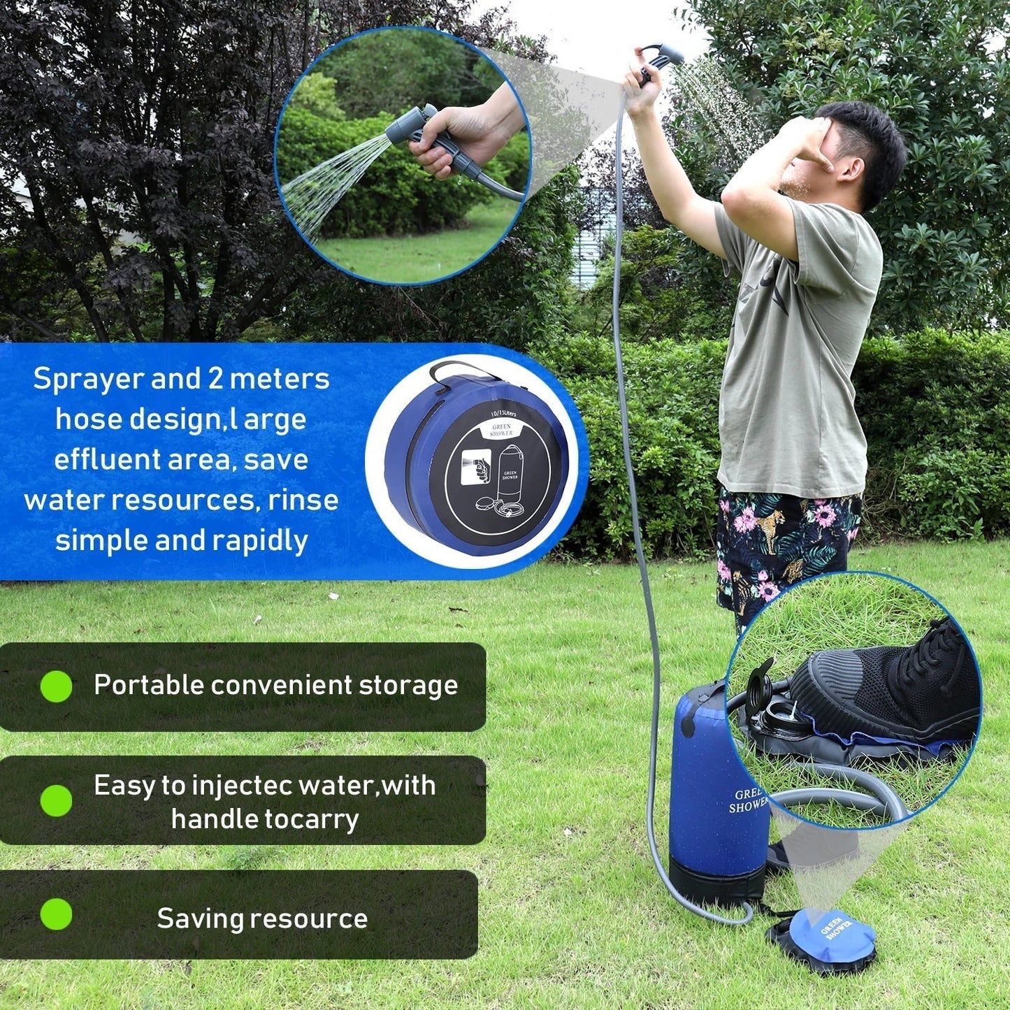Pressure Shower with Foot Pump-4