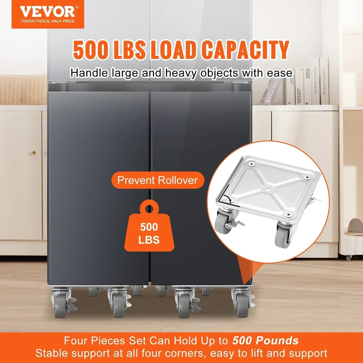 4pcs Industrial Machinery Mover - 360° Rotation, Heavy Furniture Transport-1