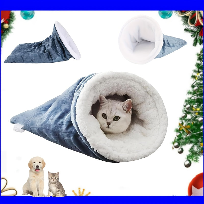 Soft Plush Cat Sleeping Bag Wrap Sack-1