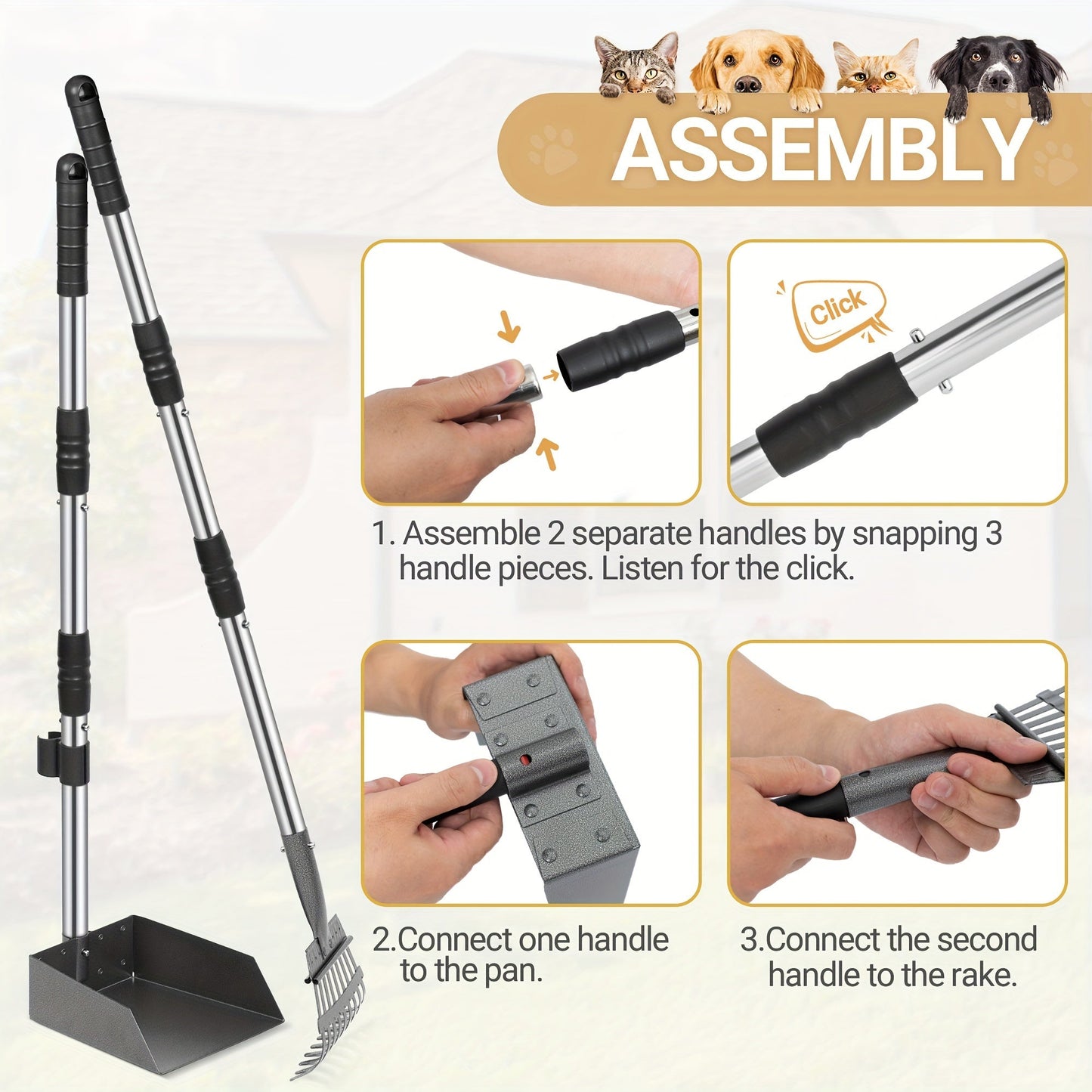 Dog Pooper Stainless Steel Scooper Set-4