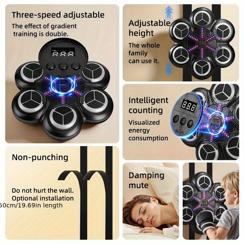 6-Key Music Boxing Wall Target for Home Training-4