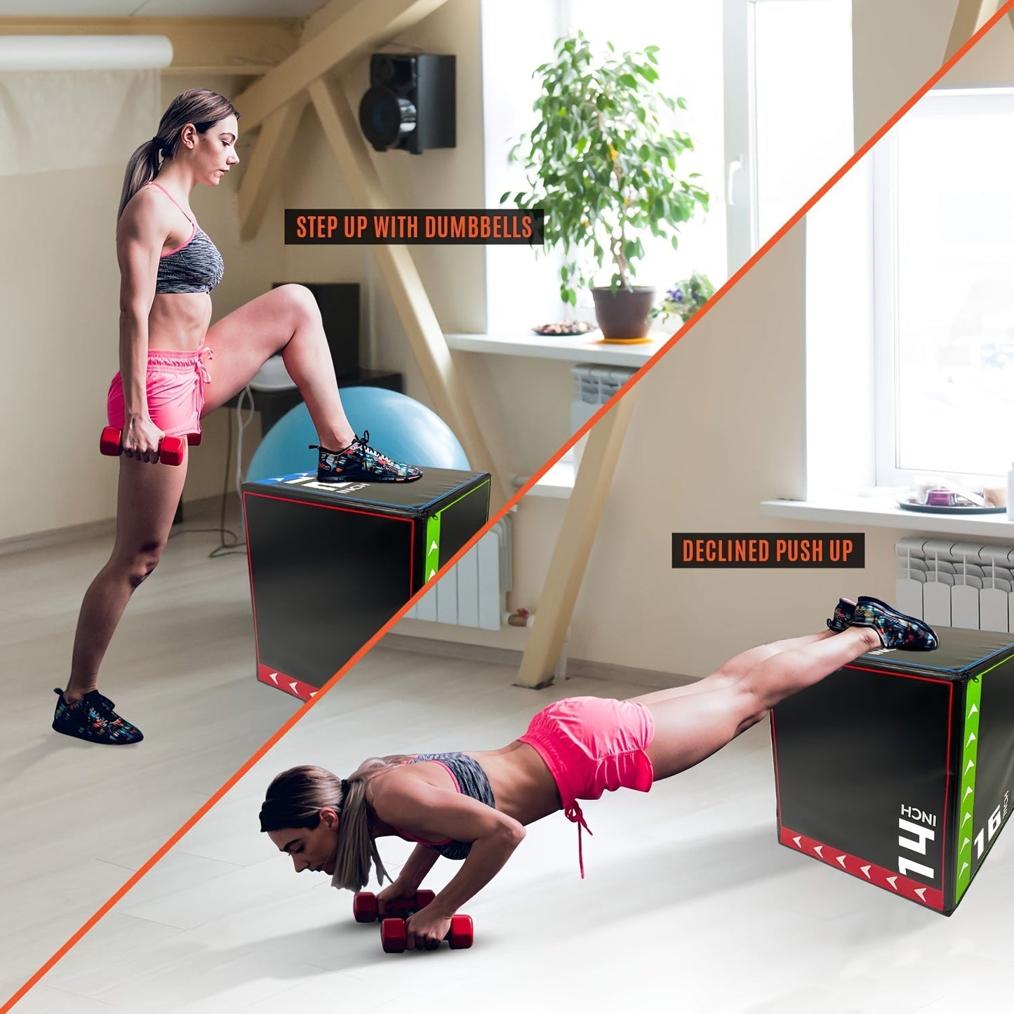 Versatile 3-in-1 Jump Box & Fitness Step(Black)-3