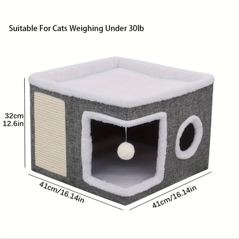Double-Layer Cat Bed Cave Sofa-2