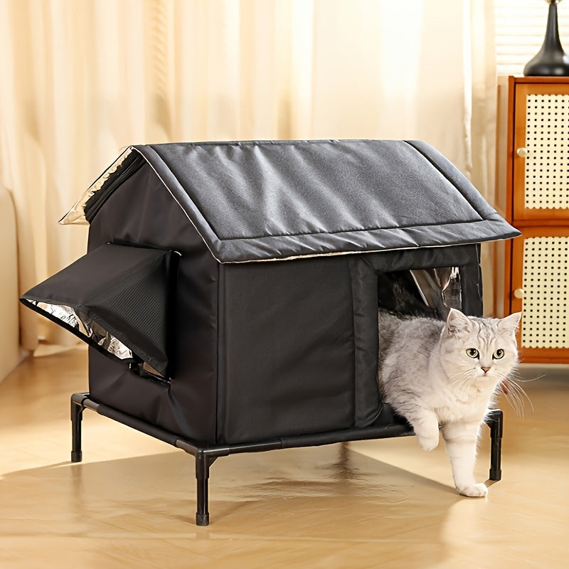 Four Seasons Outdoor Cat Shelter with Ice Box-1