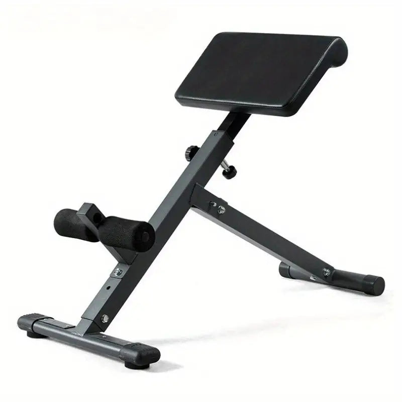 1pc Adjustable Roman Chair - Black, Waist and Abdomen Fitness Stool-0