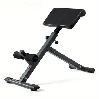 1pc Adjustable Roman Chair - Black, Waist and Abdomen Fitness Stool-0