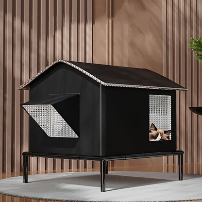 Four Seasons Outdoor Cat Shelter with Ice Box-3