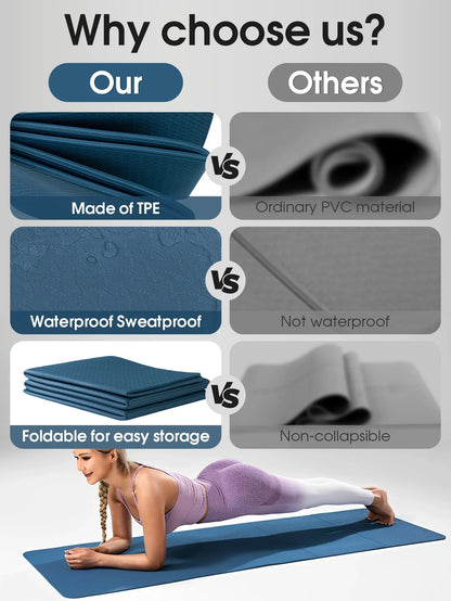 Thick EVA Anti-Slip Yoga Mat for Fitness (3mm)-2