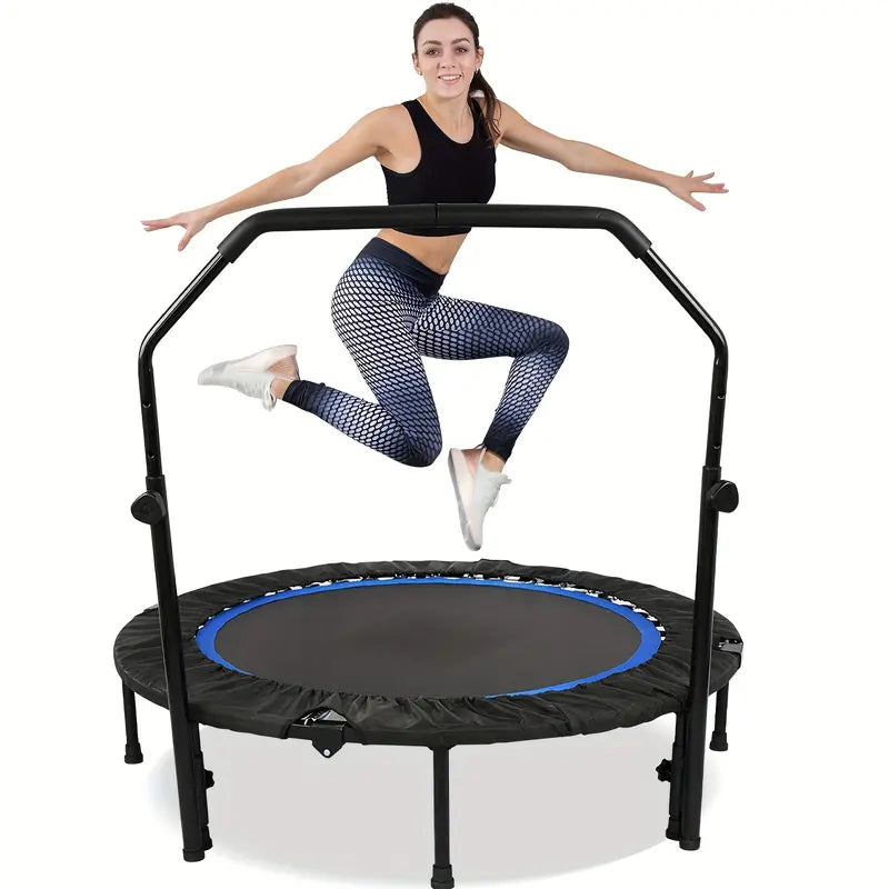 1pc 121.92cm Mini Fitness Trampoline with Adjustable Handle - Blue-1