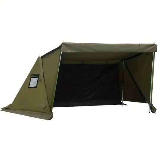 All-Season Hexagonal Camping Tent for 1-2 Persons - Army Green-0