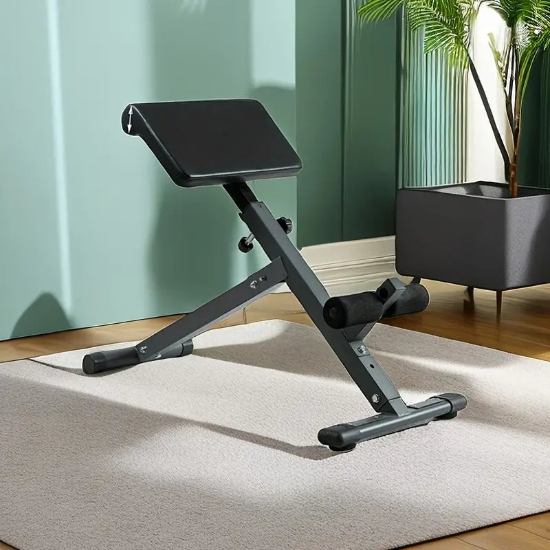 1pc Adjustable Roman Chair - Black, Waist and Abdomen Fitness Stool-3