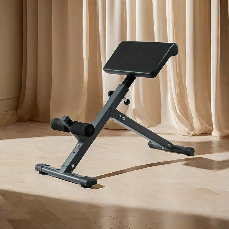 1pc Adjustable Roman Chair - Black, Waist and Abdomen Fitness Stool-4