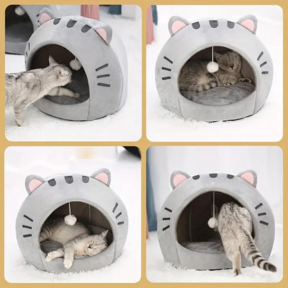 Cozy Cat Bed: Warm Pet House, Kitten Cave, and Sleeping Bag-4