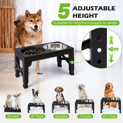 Dog Bowl Stand with 3 Bowls-3