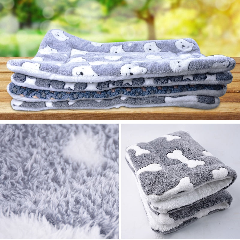 Pet Blanket Dog Bed Cat Mat Flannel Thickened Accessories Keep Warm In Winter Sleeping For Sofa Cushion Home Rug Supplies-1