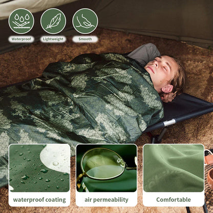 Camouflage Ultralight Waterproof Sleeping Bag  Splicable 3-Season Green-3