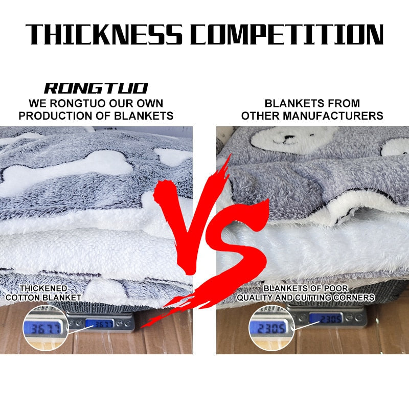 Pet Blanket Dog Bed Cat Mat Flannel Thickened Accessories Keep Warm In Winter Sleeping For Sofa Cushion Home Rug Supplies-2