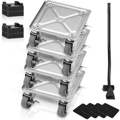 4pcs Industrial Machinery Mover - 360° Rotation, Heavy Furniture Transport-0