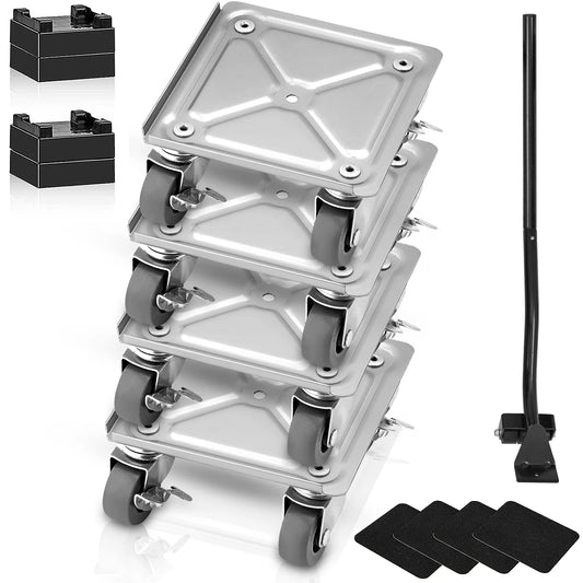 4pcs Industrial Machinery Mover - 360° Rotation, Heavy Furniture Transport-0