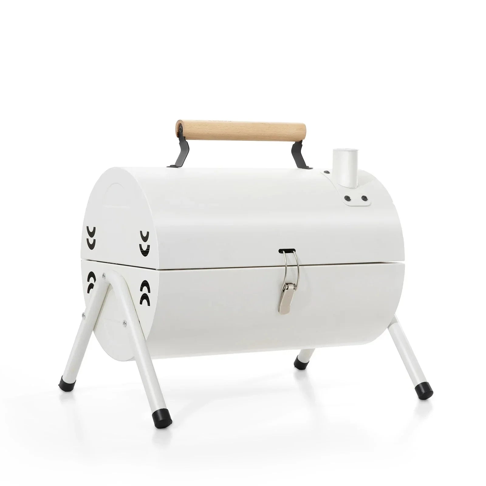Dual-Side Portable Charcoal BBQ Grill Camping Stove White-0