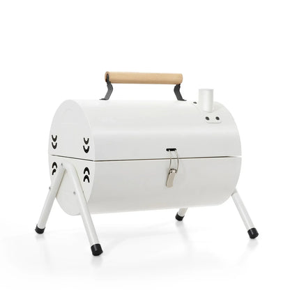 Dual-Side Portable Charcoal BBQ Grill Camping Stove White-0