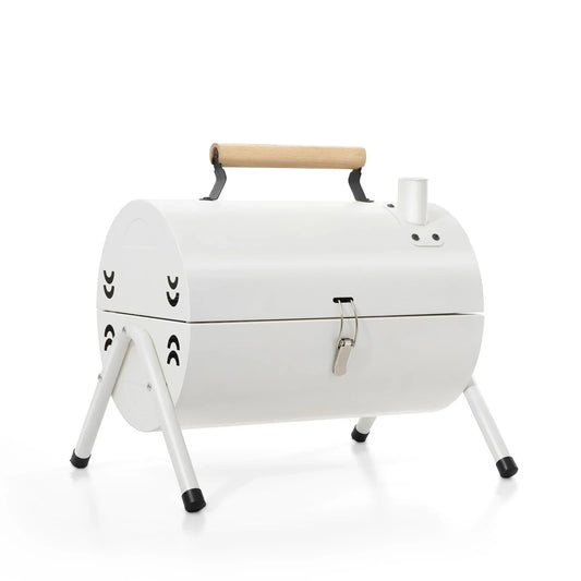 Dual-Side Portable Charcoal BBQ Grill Camping Stove White-0