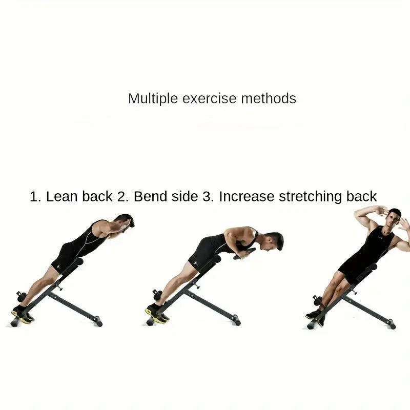 1pc Adjustable Roman Chair - Black, Waist and Abdomen Fitness Stool-2