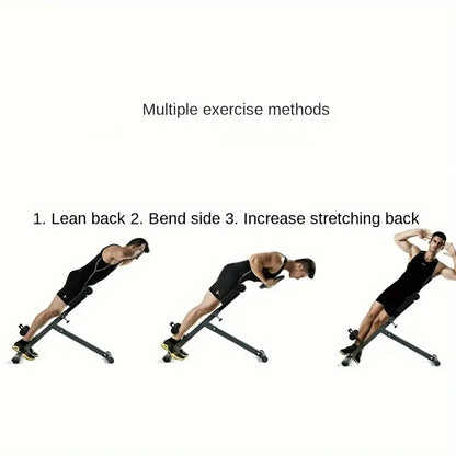 1pc Adjustable Roman Chair - Black, Waist and Abdomen Fitness Stool-2