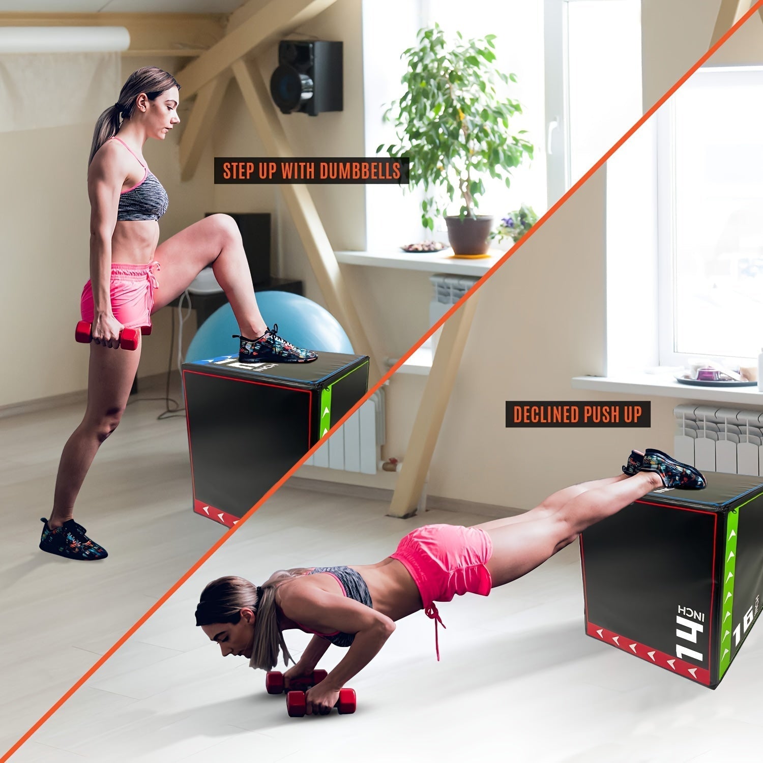 Versatile 3-in-1 Jump Box & Fitness Step(Black)-3