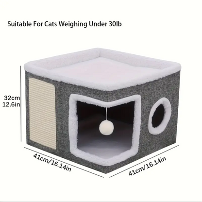 Double-Layer Cat Bed Cave Sofa-2