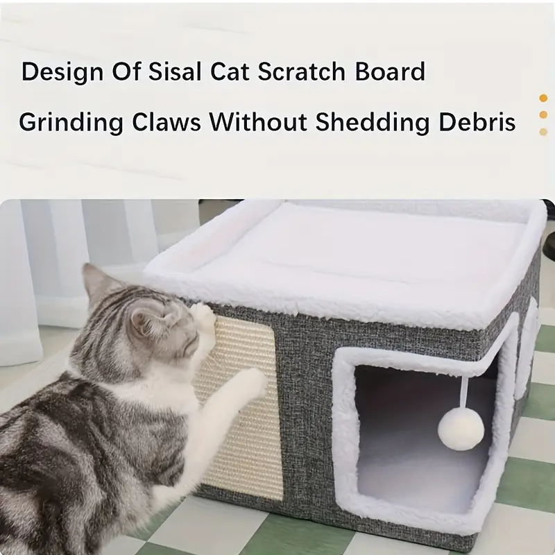 Double-Layer Cat Bed Cave Sofa-3